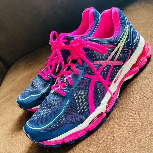 NEW Asics GEL KAYANO 22 Navy Blue Pink 9 Medium US 40.5 EUR 6.5 UK - Picture 4 of 9